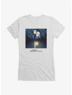 Flash Sale 🎉 Studio Ghibli Howl's Moving Castle Poster Art Girls T-Shirt 🌟