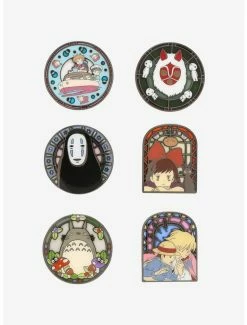 Buy 🛒 Loungefly Studio Ghibli The World Of Studio Ghibli Stained Glass Blind Box Enamel Pin 🤩