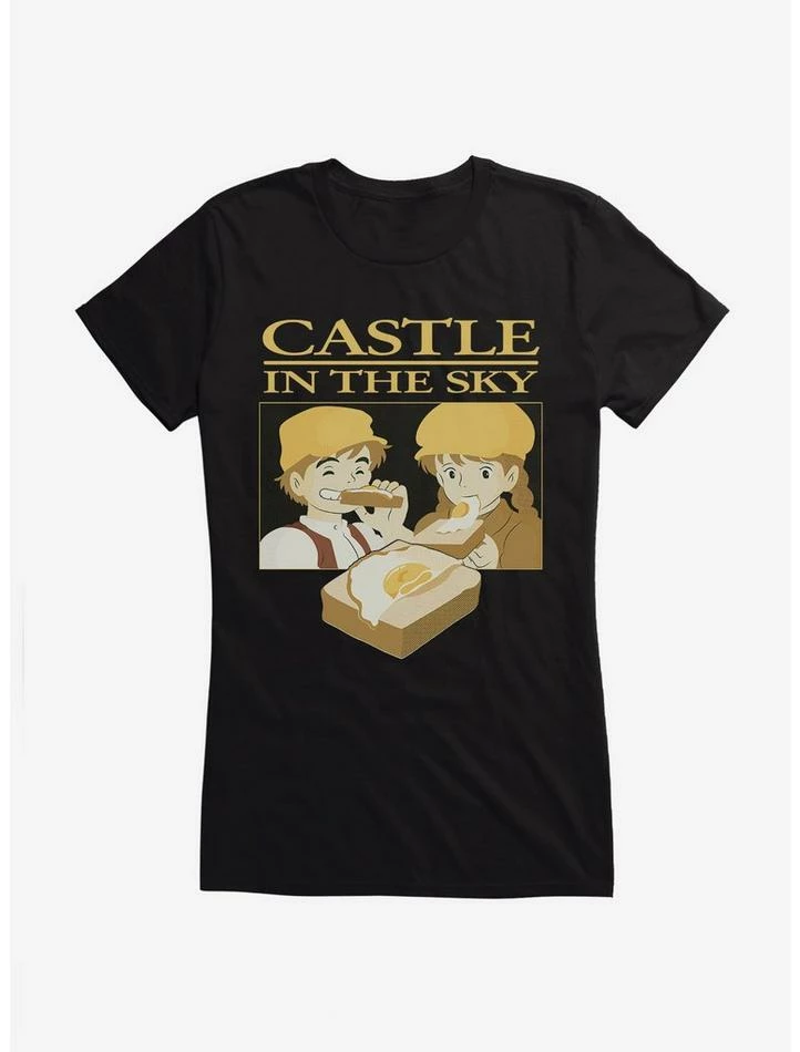 New ๐ Studio Ghibli Castle In The Sky Sunny Side Up ๐ฏ Girls T-Shirt โจ - Image 2