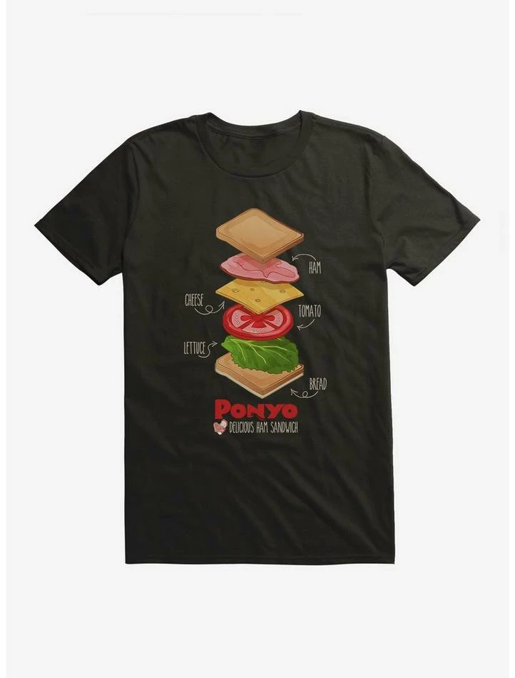 Deals 🔔 Studio Ghibli Ponyo Deconstructed Ham Sandwich T-Shirt ❤️ - Image 2