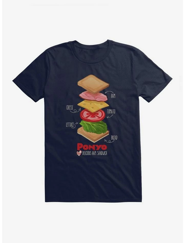 Deals 🔔 Studio Ghibli Ponyo Deconstructed Ham Sandwich T-Shirt ❤️ - Image 3