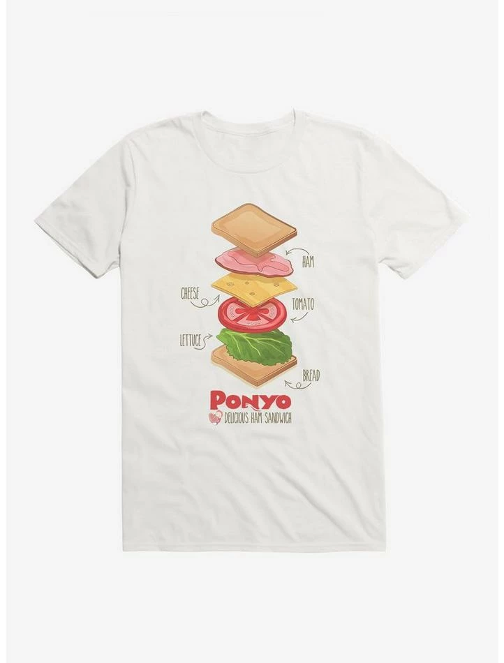 Deals 🔔 Studio Ghibli Ponyo Deconstructed Ham Sandwich T-Shirt ❤️ - Image 6