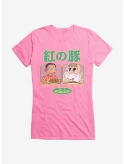 Best reviews of 🥰 Studio Ghibli Porco Rosso Eat First Girls T-Shirt 👍