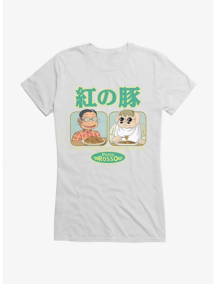Best reviews of 🥰 Studio Ghibli Porco Rosso Eat First Girls T-Shirt 👍 - Image 6