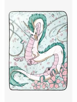 Top 10 ⭐ Studio Ghibli Spirited Away Haku Blossoms Throw Blanket ✨