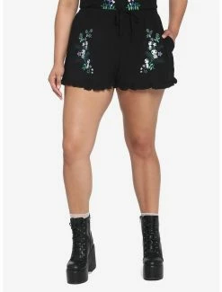 Cheapest 🌟 Her Universe Studio Ghibli Princess Mononoke Forest Spirit Embroidered Soft Shorts Plus Size 🥰