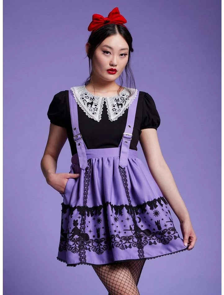 Hot Sale ๐ฅ Her Universe Studio Ghibli Kiki's Delivery Service Purple Suspender Skirt ๐งจ
