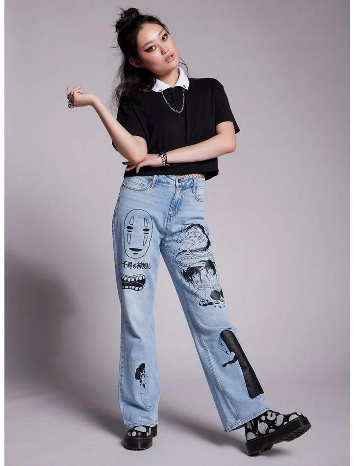 Buy π Her Universe Studio Ghibli Spirited Away Icons Wide Leg Denim Pants π€© - Image 4