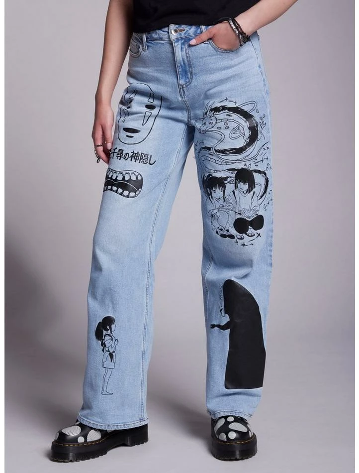 Buy π Her Universe Studio Ghibli Spirited Away Icons Wide Leg Denim Pants π€©