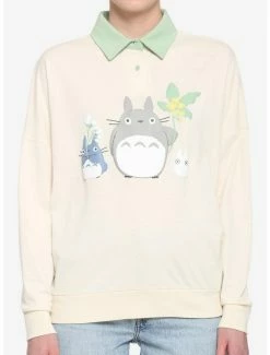 Coupon ✨ Her Universe Studio Ghibli My Neighbor Totoro Pastel Long-Sleeve 🥰 Girls Polo Shirt 😍