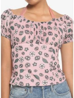 Promo 💯 Her Universe Studio Ghibli My Neighbor Totoro Soot Sprites Ruched Mesh 🔔 Girls Top ⌛