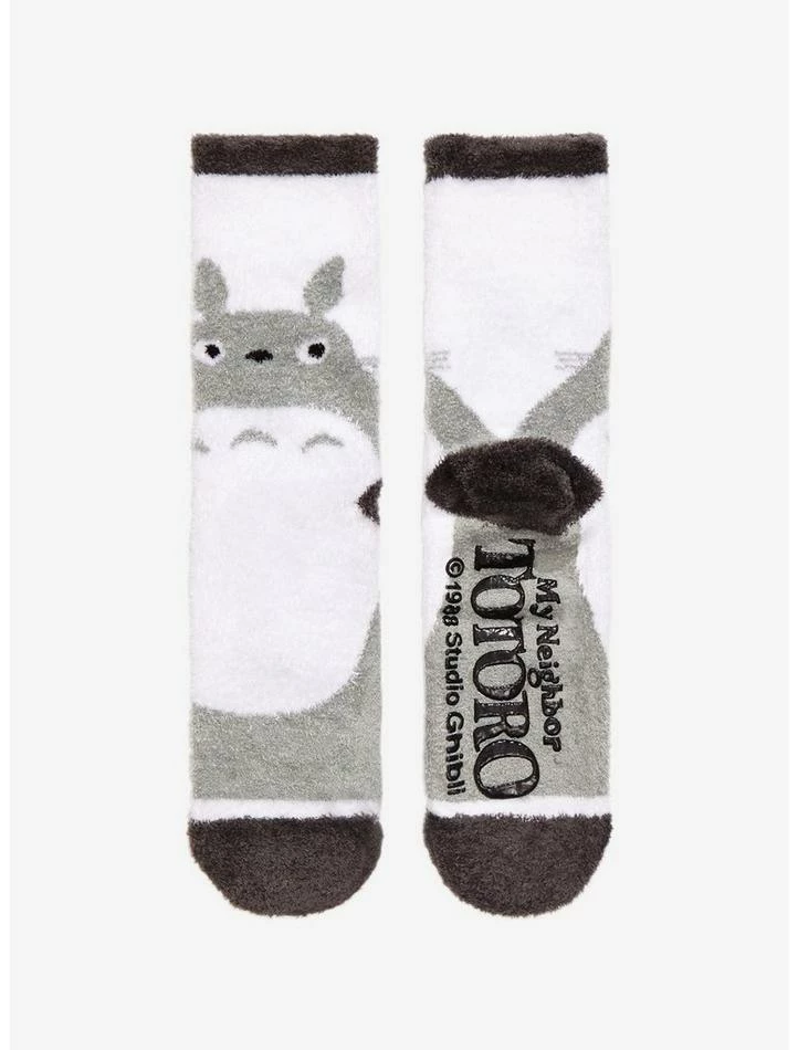 Budget βοΈ Studio Ghibli My Neighbor Totoro Grey Profile Fuzzy Socks 𧨠- Image 2