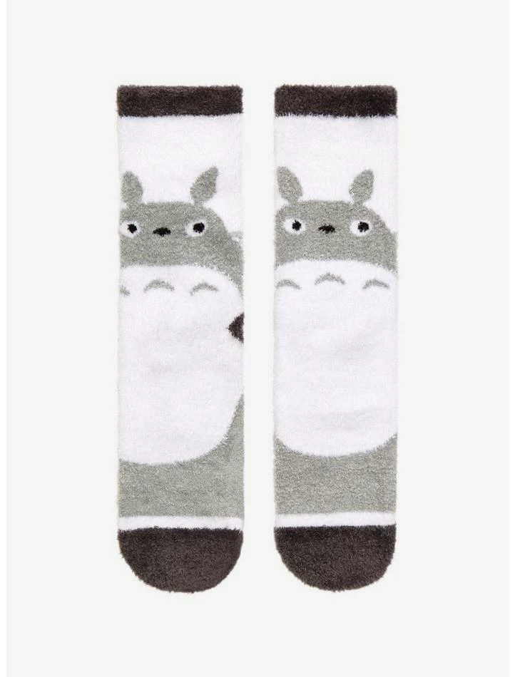 Budget βοΈ Studio Ghibli My Neighbor Totoro Grey Profile Fuzzy Socks π§¨