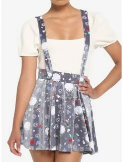 Hot Sale ❤️ Her Universe Studio Ghibli My Neighbor Totoro Grey Velvet Suspender 🎉 Skirt 🛒
