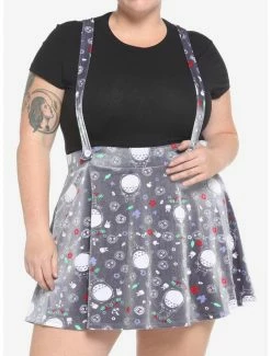 Cheap 🎉 Her Universe Studio Ghibli My Neighbor Totoro Grey Velvet Suspender 🌟 Skirt Plus Size ✔️