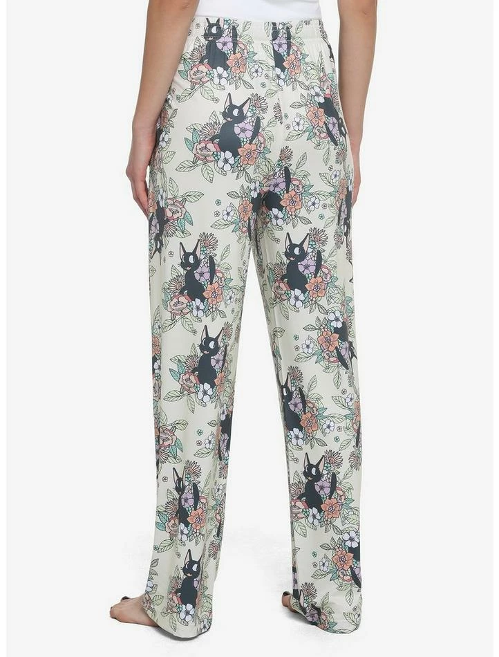 Discount ๐ Studio Ghibli Kiki's Delivery Service Floral Jiji Pajama Pants ๐งจ - Image 2