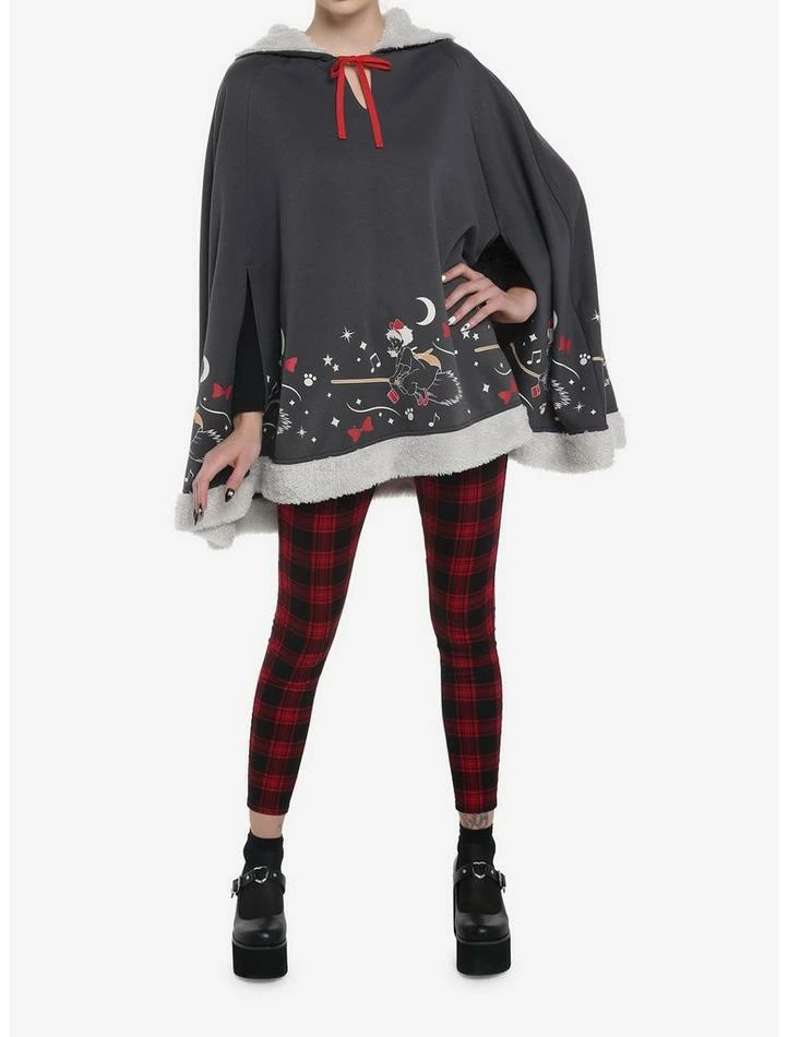 Best Pirce π Her Universe Studio Ghibli Kiki's Delivery Service Fuzzy Trim π Girls Poncho βοΈ - Image 2