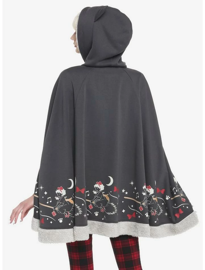 Best Pirce π Her Universe Studio Ghibli Kiki's Delivery Service Fuzzy Trim π Girls Poncho βοΈ - Image 3