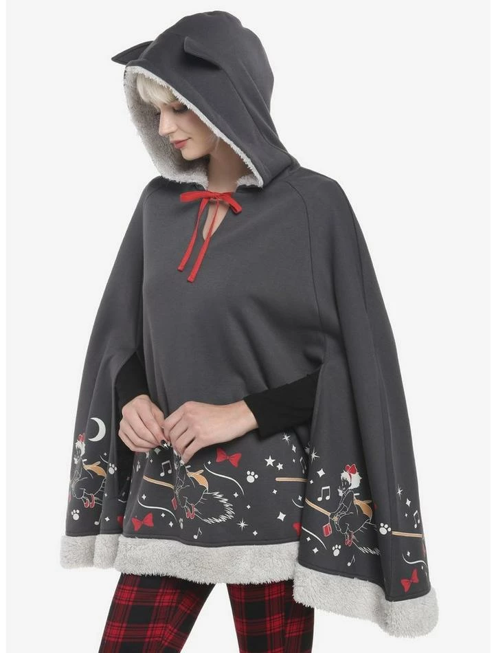 Best Pirce π Her Universe Studio Ghibli Kiki's Delivery Service Fuzzy Trim π Girls Poncho βοΈ