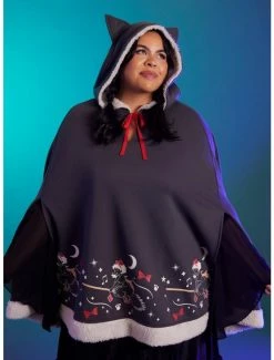 Outlet ❤️ Her Universe Studio Ghibli Kiki's Delivery Service Fuzzy Trim 😉 Girls Poncho Plus Size ⌛