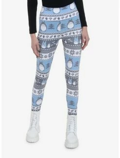 Hot Sale 🛒 Her Universe Studio Ghibli My Neighbor Totoro Holiday Fair Isle Leggings 💯