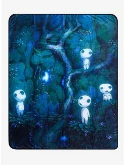Discount 😀 Studio Ghibli Princess Mononoke Kodama Throw Blanket ⌛