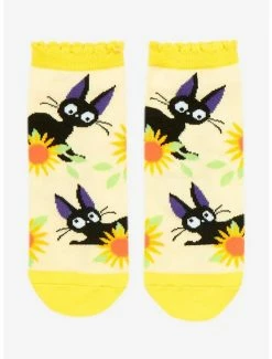 Discount ⌛ Studio Ghibli Kiki's Delivery Service Jiji Sunflower No-Show Socks ⭐