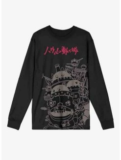Hot Sale 🔔 Studio Ghibli Howl's Moving Castle Jumbo Print Long-Sleeve T-Shirt 🛒